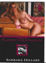 Load image into Gallery viewer, Playboy&#39;s Sexy and Sassy Barbara Hillary Pink Foil Archived Memorabilia Card
