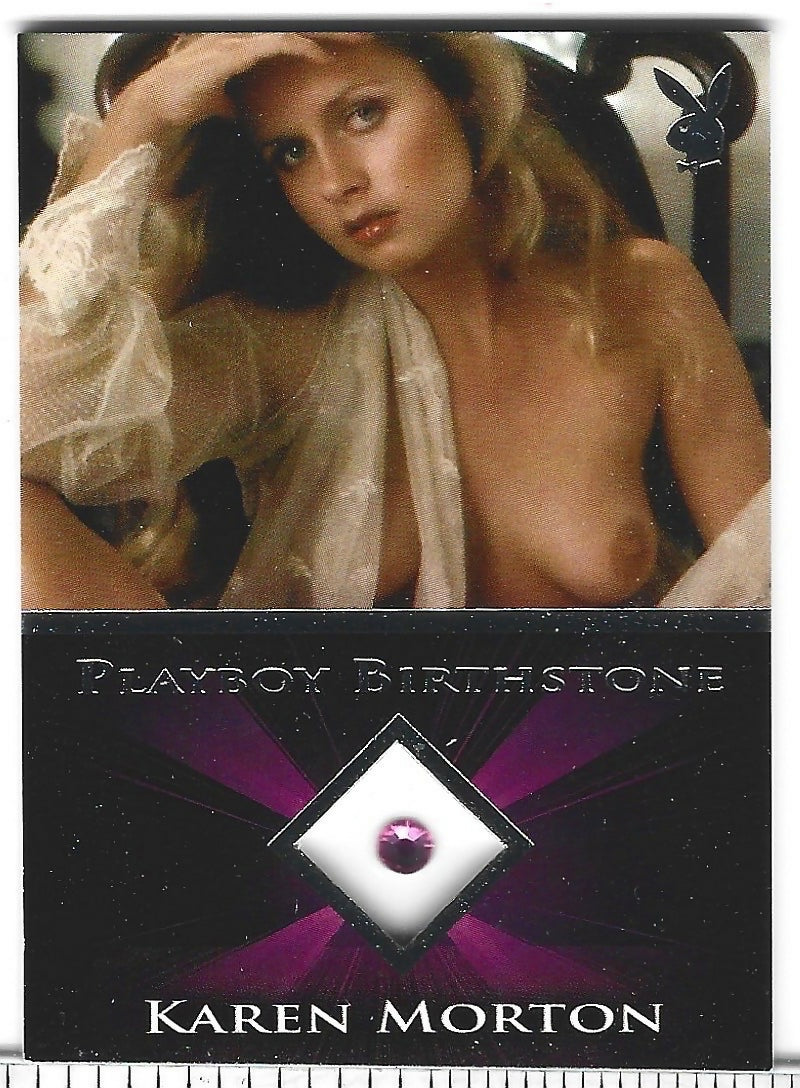 Playboy's Sexy and Sassy Karen Morton Platinum Foil Birthstone Card