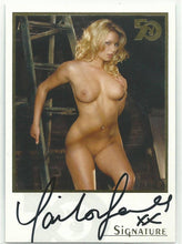 Load image into Gallery viewer, Playboy 50th Anniversary Tailor James Gold Foil Autograph Card
