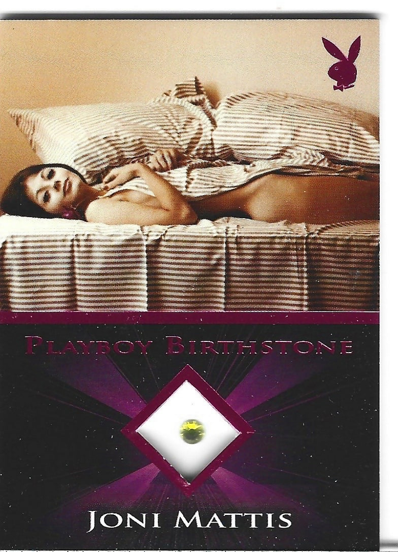 Playboy's Sexy and Sassy Joni Mattis Pink Foil Birthstone Card