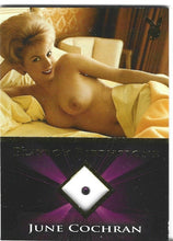 Load image into Gallery viewer, Playboy&#39;s Sexy and Sassy June Cochran Gold Foil Birthstone Card
