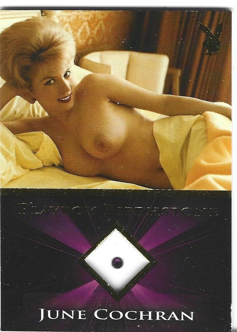 Playboy's Sexy and Sassy June Cochran Gold Foil Birthstone Card
