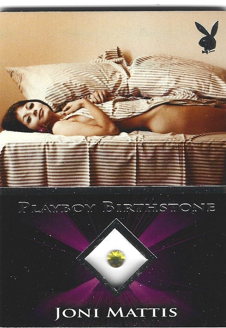 Playboy's Sexy and Sassy Joni Mattis Platinum Foil Birthstone Card