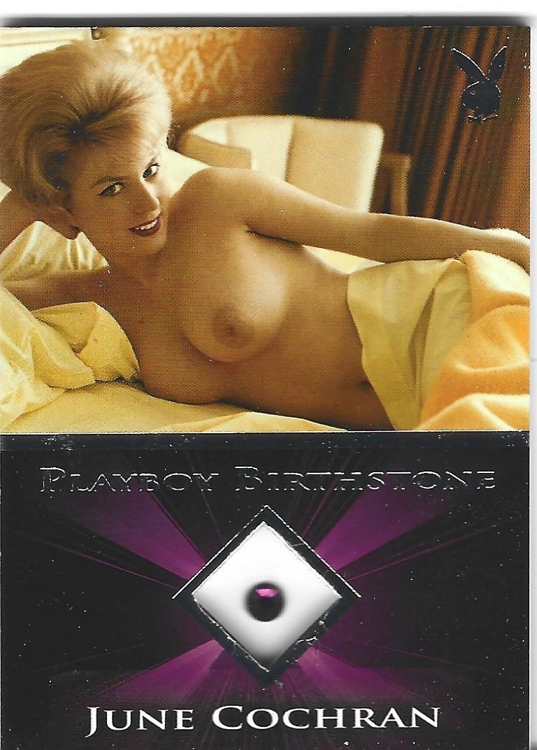 Playboy's Sexy and Sassy June Cochran Platinum Foil Birthstone Card