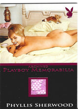 Load image into Gallery viewer, Playboy&#39;s Sexy and Sassy Phyllis Sherwood Pink Foil Archived Memorabilia Card
