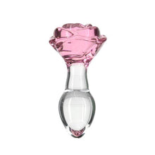 Load image into Gallery viewer, Pillow Talk Rosy Flower Glass Anal Plug Pink
