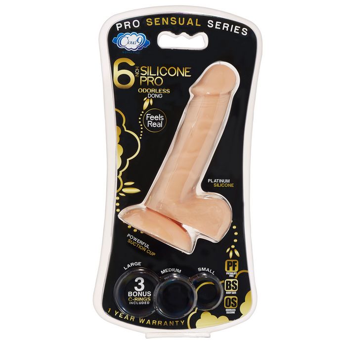 Pro Sensual Premium Silicone Dong W/ 3 C Rings