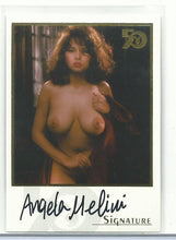 Load image into Gallery viewer, Playboy 50th Anniversary Angela Melini Autograph Gold Foil Card

