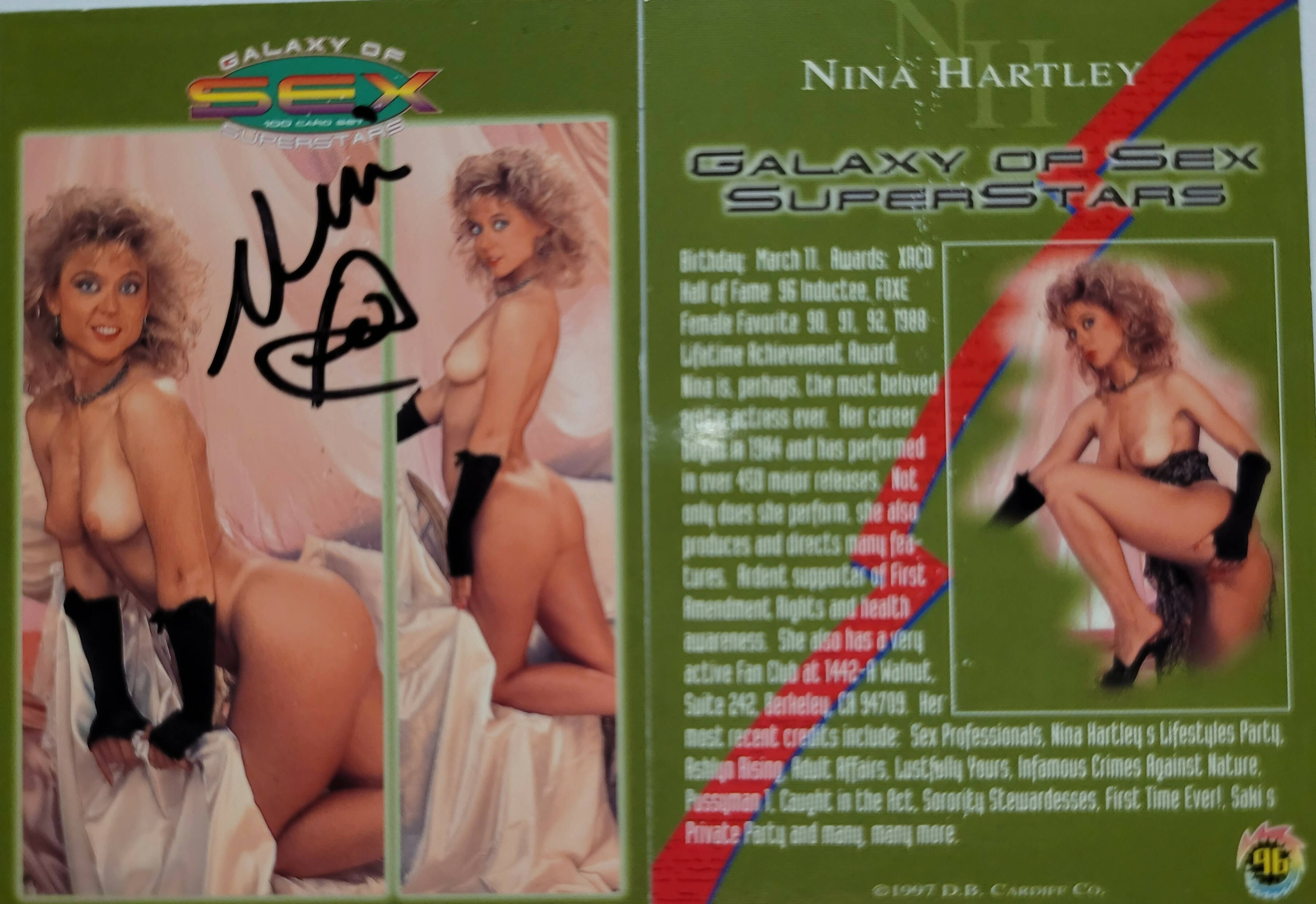 GALAXY OF SEX SUPERSTARS AUTOGRAPH NINA HARTLEY #96 – Xandebay