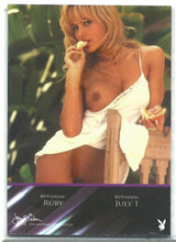 Load image into Gallery viewer, Playboy&#39;s Hot Shots Pamela Anderson Gold Foil Birthstone Card
