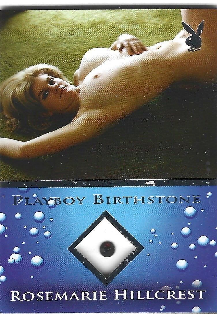 Playboy Bathing Beauties Rosemarie Hillcrest Platinum Foil Birthstone Card