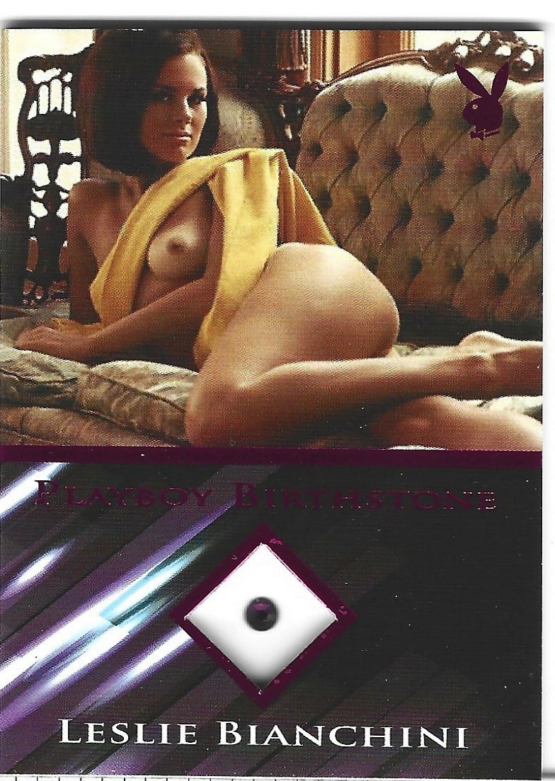 Playboy's Hot Shots Leslie Bianchini Pink Birthstone Card!