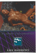 Load image into Gallery viewer, Playboy&#39;s Hot Shots Lily Andrews Platinum Foil Memorabilia Card!
