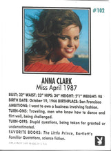 Load image into Gallery viewer, Playboy Centerfolds April Edition Anna Clark Card #102
