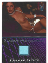 Load image into Gallery viewer, Playboy&#39;s Hot Shots Summer Altice Platinum Foil Memorabilia Card!
