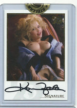 Load image into Gallery viewer, Playboy 50th Anniversary Karen Foster Gold Foil Autograph Card
