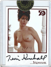 Load image into Gallery viewer, Playboy 50th Anniversary Terri Kimball Red Foil Autograph Card
