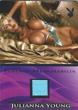 Load image into Gallery viewer, Playboy&#39;s Sexy and Sassy Julianna Young Platinum Foil Memorabilia Card
