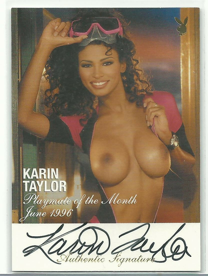 Playboy Centerfold Update 94-96 Karin Taylor Gold Foil Autograph Card