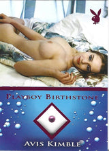 Load image into Gallery viewer, Playboy Bathing Beauties Avis Kimble Pink Foil Birthstone Card
