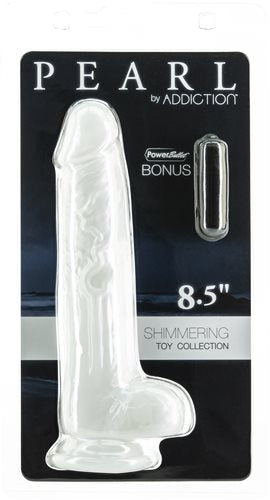 Addiction Pearl 8.5 Dong Pearl White Tpe W- Bullet 