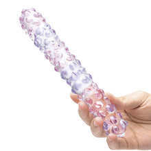 Load image into Gallery viewer, Glas 9 Purple Rose Nubby Dildo
