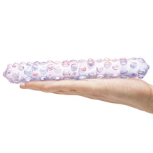 Load image into Gallery viewer, Glas 9 Purple Rose Nubby Dildo
