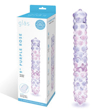 Load image into Gallery viewer, Glas 9 Purple Rose Nubby Dildo
