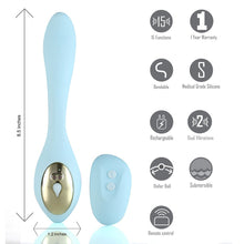 Load image into Gallery viewer, Harmonie Dual Vibrator Teal Silicone Rechargeable

