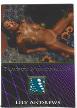 Load image into Gallery viewer, Playboy&#39;s Hot Shots Lily Andrews Gold Foil Memorabilia Card!
