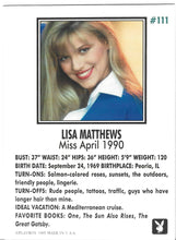 Load image into Gallery viewer, Playboy Centerfolds April Edition Lisa Matthews #111
