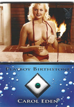 Load image into Gallery viewer, Playboy Bathing Beauties Carol Eden Platinum Foil Birthstone Card
