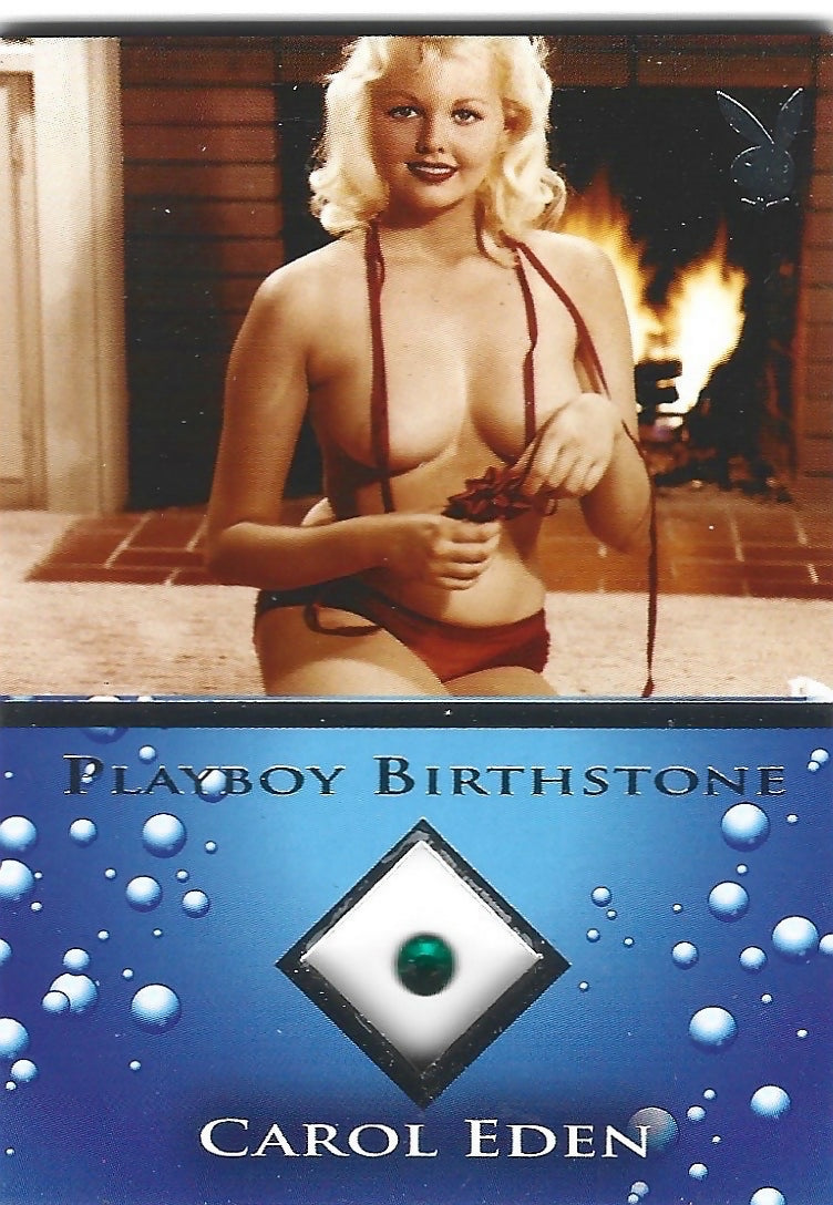 Playboy Bathing Beauties Carol Eden Platinum Foil Birthstone Card