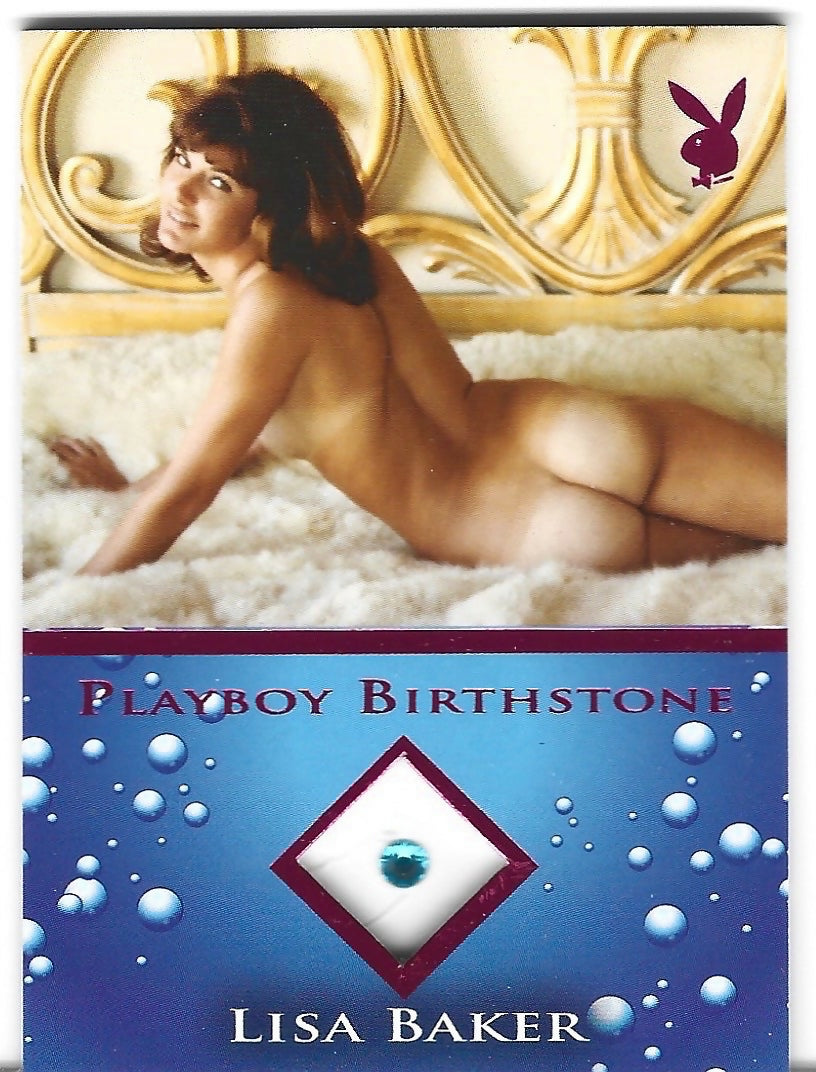 Playboy Bathing Beauties Lisa Baker Pink Foil Birthstone Card