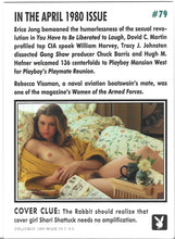 Load image into Gallery viewer, Playboy Centerfolds April Edition Cover Shari Shattuck &amp; Rebecca Vissman Back Card #79
