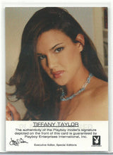 Load image into Gallery viewer, Playboy Playmates In Bed Tiffany Taylor Gold Foil Autograph Card
