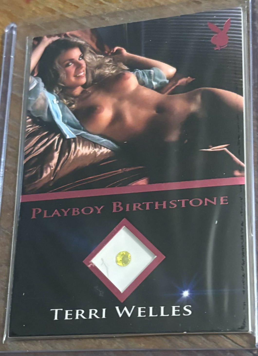 Terri Welles Pink foil Birthstone card from the Spotlight release
