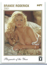 Load image into Gallery viewer, Playboy Centerfold Update 1 (1994 - 1996) Playmate of the Year Brande Roderick Gold Foil Card #4PY
