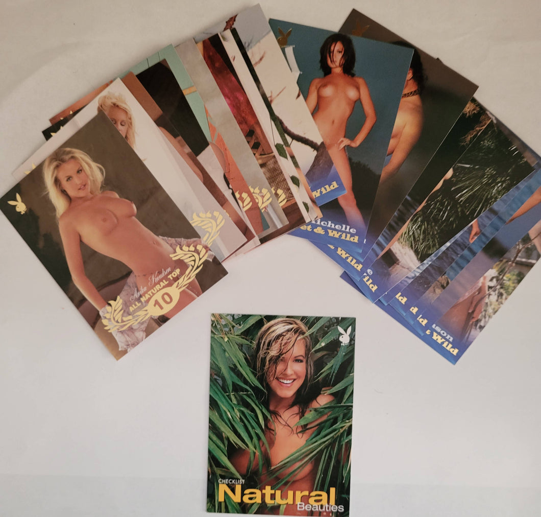 PLAYBOY'S NATURAL BEAUTIES 100 CARD BASE SET 2 GOLD CHASE SETS ALL NATURAL TOP 10 & NATURAL WET & WILD