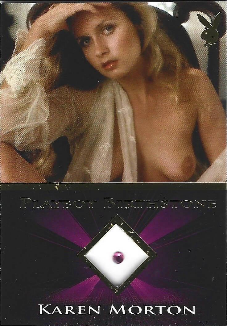 Playboy's Sexy and Sassy Karen Morton Gold Foil Birthstone Card