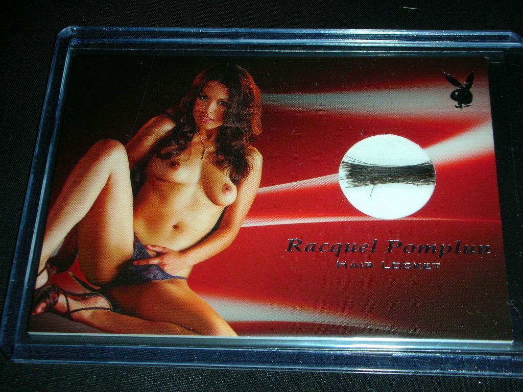 Playboy Centerfold UD7 Raquel Pomplun Platinum Foil Spotlight Hair Locket Memora