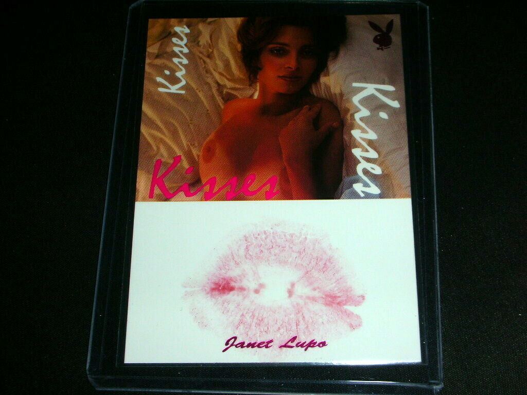 Playboy Sexy Vixens Janet Lupo Pink Foil Kiss Card