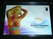 Load image into Gallery viewer, Playboy Centerfold Update 3 Katie Lohmann Spotlight Hair Locket Memorabilia Card
