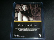 Load image into Gallery viewer, Playboy BBR Cynthia Myers Archived Memorabilia Card

