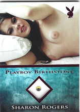 Load image into Gallery viewer, Playboy&#39;s Bare Assets Sharon Rogers Pink Foil Birthstone Card
