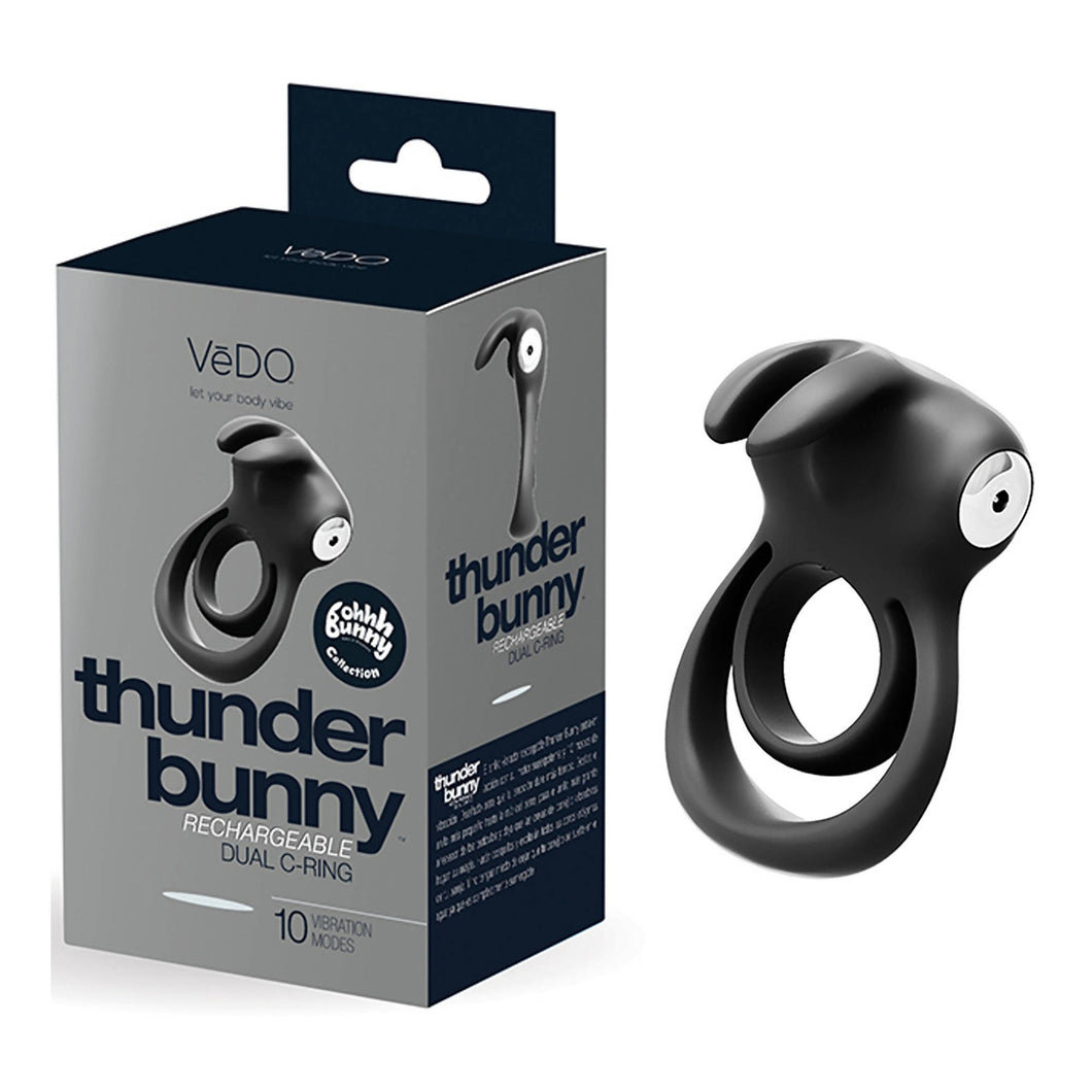 VeDO THUNDER BUNNY Rechargeable Dual Ring - Black Pearl
