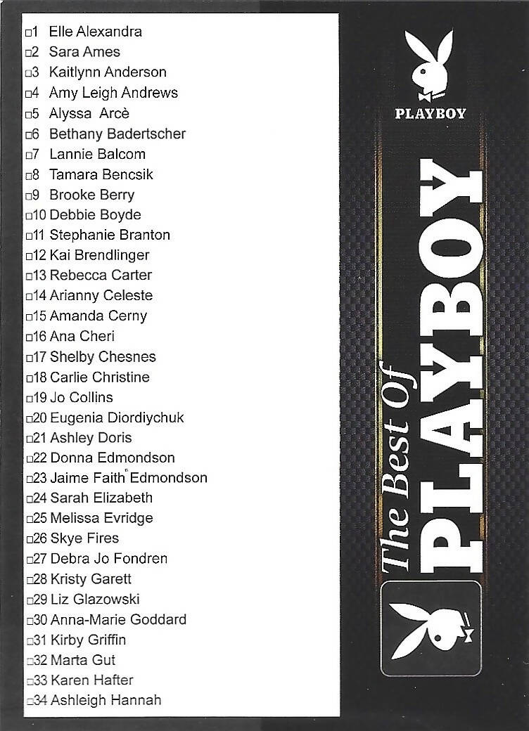 Playboy's The Best Of Playboy Checklist 1 Card #99