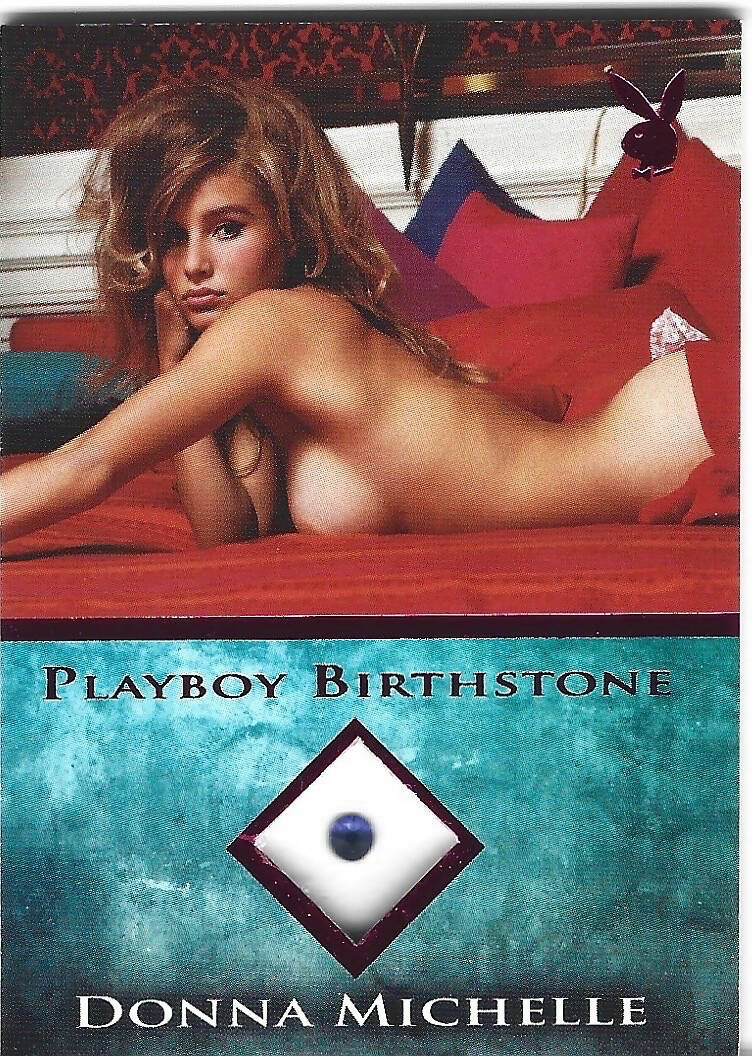 Playboy's Bare Assets Donna Michelle Pink Foil Birthstone Card