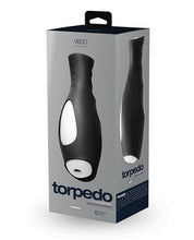 Load image into Gallery viewer, VeDO TORPEDO Rechargeable Vibrating Stroker - Black with Glow In The Dark Sleeve
