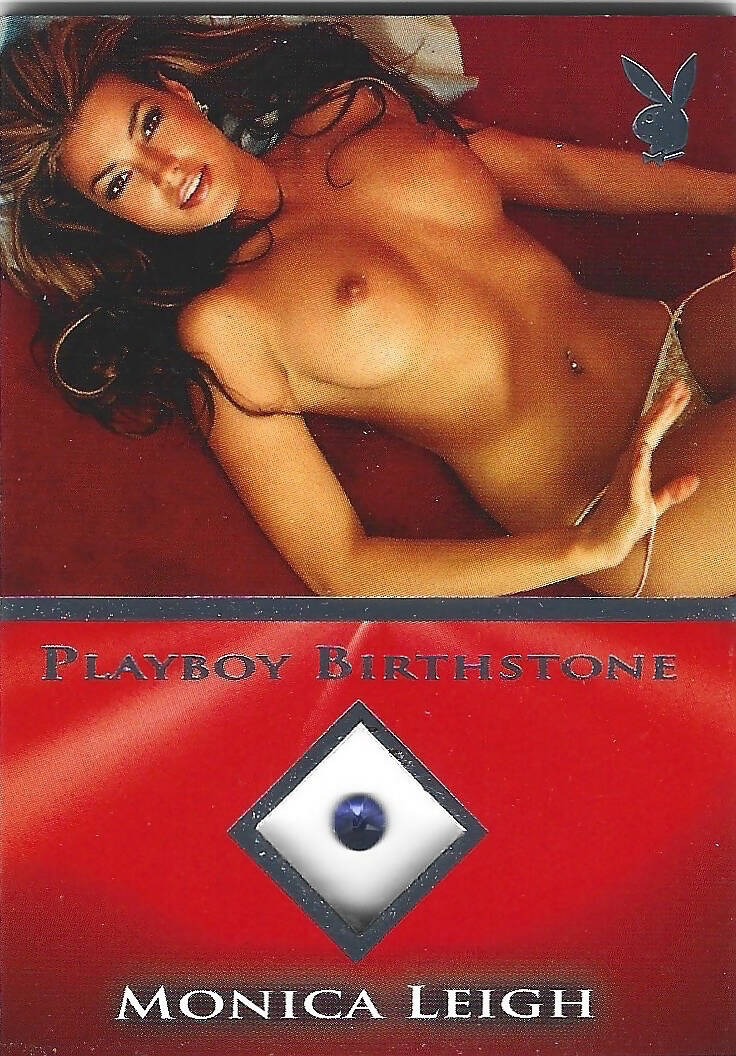 Playboy's Hard Bodies Monica Leigh Platinum Foil Birthstone Card